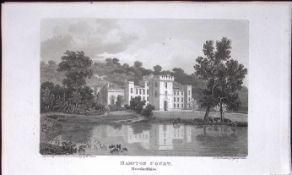 Hampton Court Herefordshire Antique 220 Years-Old Georgian Steel-Engraving-221
