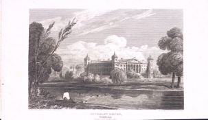 Sunbury House Middlesex Antique 200 Years-Old Steel-Engraving-250