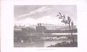 Hampton Court Palace London Antique 200 Years-Old Steel-Engraving-262