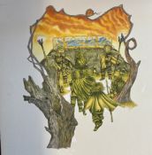 Snow White Original Vintage 1970's Book Artwork & COA & Copy of Page Free Post In UK