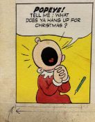 Original Popeye Artwork For 1970's TV Comic Free Post In UK