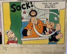 Original Popeye Artwork For 1970's TV Comic Free Post In UK
