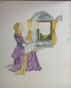 Snow White Original Vintage 1970's Book Artwork & COA & Copy of Page Free Post In UK Cover