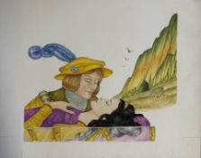 Snow White Original Vintage 1970's Book Artwork & COA & Copy of Page Free Post In UK