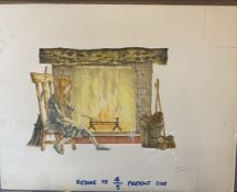 Original Artwork For Cinderella Book 1970's Andrew Skilleter Free Post In UK