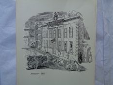 Edward Bawden CBE RA Original Vintage Historic Lithograph of London Historic Armourers Hall