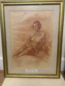 Michele de Simone Pastel Drawing of Nude Woman