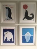 David Shrigley OBE (b 1968) ‘I Hate Humans & 3 Others’, Shrig Mini Series Offset Lithograph, Fram...
