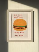 David Shrigley OBE (b 1968) ‘Bad Food Good Food’, Shrig Mini Series Offset Lithograph, Framed, Ed...