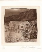 Ralph Steadman My Poor Mouth Irish Cottage Original Etching 16 x 16 cm Hand Signed