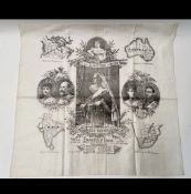 Queen Victoria ”Longest Reign” Commemorative Scarf, Printed On A Large Cotton Sugared
