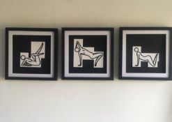 Julian Opie (1958) ‘This Is Shahnoza’ In 3 Parts, Wooden Maquettes, Framed, 2008