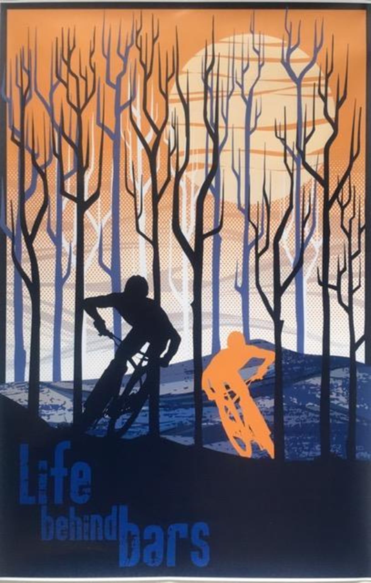 Filsouf. S (b1994) ‘Life Behind Bars’, Mountain Bike, X Trail, Lithograph. 2024.