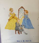 Original Artwork For Cinderella Book 1970's Andrew Skilleter Free Post In UK