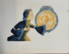 Snow White Original Vintage 1970's Book Artwork & COA & Copy of Page Free Post In UK