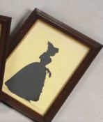 19th Century English School Full Length Silhouette of Lady