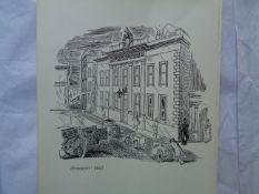 Edward Bawden CBE RA Original Vintage Historic Lithograph of London Historic Armourers Hall