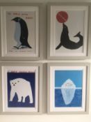 David Shrigley OBE (b 1968) ‘I Hate Humans & 3 Others’, Shrig Mini Series Offset Lithograph, Fram...