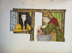 Snow White Original Vintage 1970's Book Artwork & COA & Copy of Page Free Post In UK