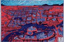 Gayson Perry RA Wall Bag / Printed Townscape (Frame Without Handles). Free Post In UK