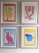 David Shrigley OBE (b 1968) ‘The Chaos & 3 Others’, Shrig Mini Series Offset Lithograph, Framed,...