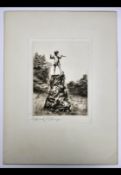 Edward Cherry, The Statue of Peter Pan In Kensington Gardens, Etching, Signed In Pencil