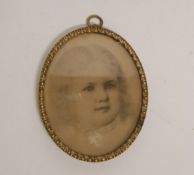 An Antique Miniature Portrait of Young Child