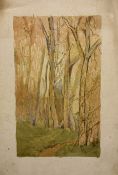 Rodney J Burn RA Watercolour Woodland Avenue, Ex Studio Sale