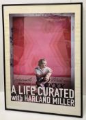 Harland Miller (b.1964) ‘A Life Curated’, lithograph, Exhibition Poster, Signed, 2025,framed