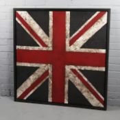 British School (20th Century) ‘Union Jack’, Oil On Canvas, Large 106 x 106 cm, Statement, Framed
