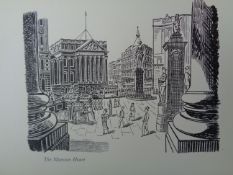 Edward Bawden CBE RA Original Vintage Historic Lithograph of London Mansion House Lord Mayor Home