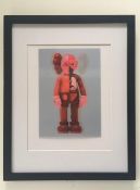 Kaws (b.1974) Import, 3D Lenticular Image Flayed Companion In Blush, Exhibition At NGV, Framed, 2...