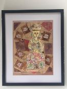 Grayson Perry (b.1960) Manner of ‘Untitled’ Portrait of A Lady, Mixed Media and Collage, Framed