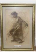 Michele de Simone, Seated Nude; Pastel