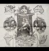 Handkerchief Commemorating Queen Victoria's Record-Breaking Reign