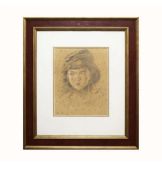 After Paul Cesar Helleu Portrait Crayon and Pencil