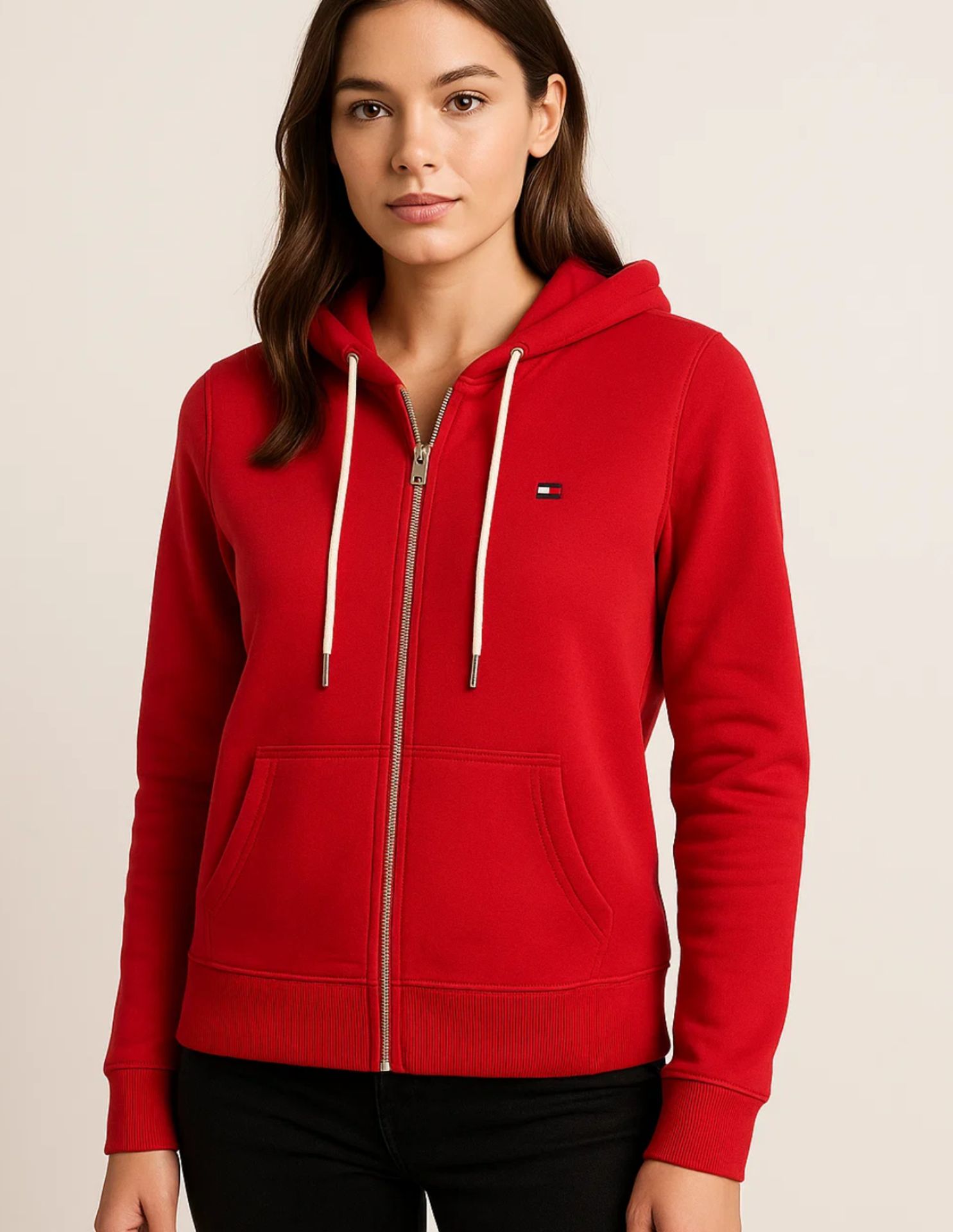 10 x Tommy Hilfiger Women's Red Contrast Zip Hoodie XS - New - RRP £550.00 - Image 2 of 6