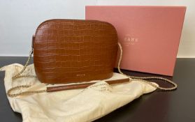 Sezane Camel Croco Victor Leather Bag