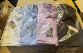 Large Box of Approx 60 Men’s Peter England Shirts, Blue, Pink, White & Black Various Sizes