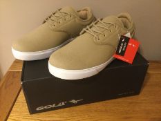 Gola “Panama” Mens Wide Fit Trainers, Size 8, Taupe/White - New RRP £36.00