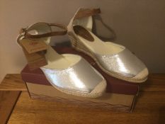 Dunlop “Esme” Espadrille Wedge Sandals, Size 6, Silver - New RRP £35.00