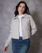 Title: Threadbare Ecru Cropped Brushed Shacket Woolen Ladies Jacket Top Size UK XL /