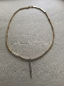 Goldtone Metal and Diamanté Necklace Costume