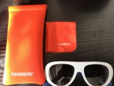 Havaianas RIO/M Retro Sunglasses In White Blue Unisex New