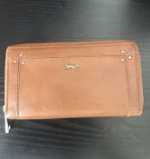 Paul Costelloe Tan Leather Zip Around Purse