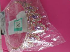 Tiara, Crown Pink Stones, Gold