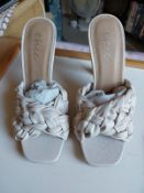 Chic Heeled Mules Cream UK 6