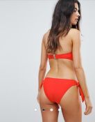 10 x Lost Ink Pleated Textured Tie Side Bikini Bottom