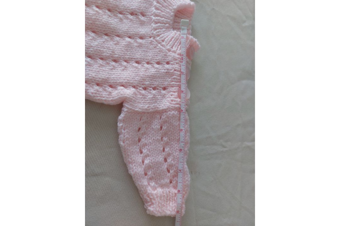 Title: Hand Knitted Baby JumperDescription: Stunning baby jumper in pink. Hand knitted. Â  Fastens - Image 2 of 5