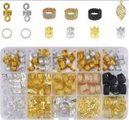 4 × Alluminum Hair Coil Dreadlocks Beads Cuffs 200pcs Hair